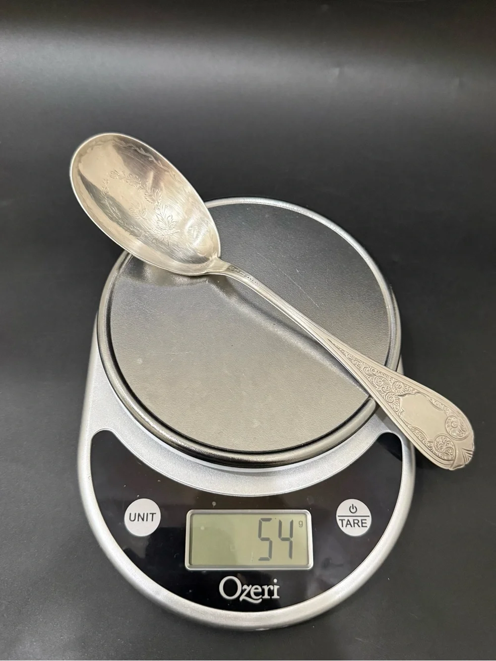 Vintage American Coin Silver Farrington & Hunnewell F&H Pure Coin Serving Spoon